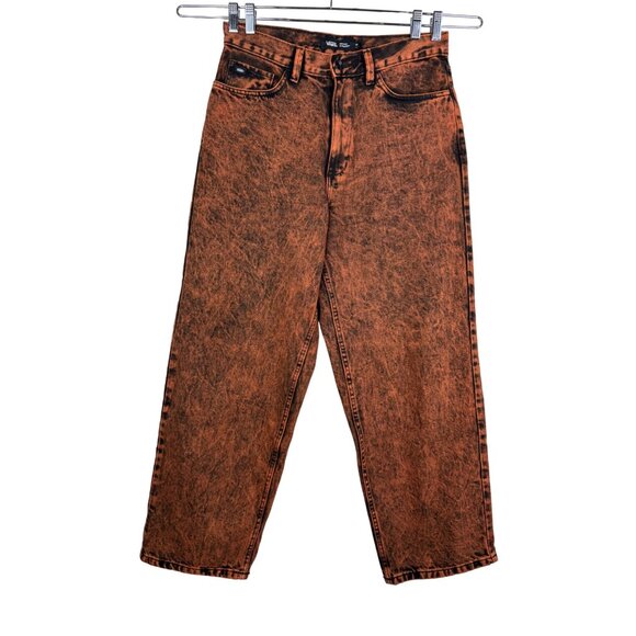 Vans Covina 5-Pocket Baggy Denim Pant High-Rise Straight Leg Scarlet Ibis Sz 30 - Picture 2 of 12